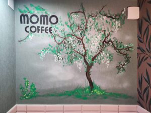 Mural Pintura Acrilico Momo Coffee Arbol Japones Manga 300x100000