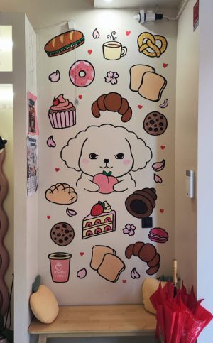 Murales Pintados A Mano Pasteleria Manga Perrito 300x100000