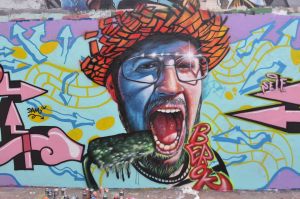 Graffiti Retrato Dam Gava Grafitero Barcelona 300x100000