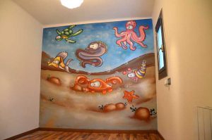 Mural Infantil Bajo El Mar 300x100000