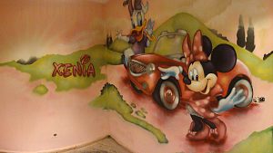 Mural Infantil Minnie Y Daisy Habitacion Nina 300x100000