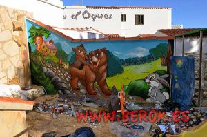 mural-infantil-osos-conejo-tambor