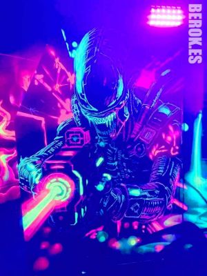 Graffiti Mural Alien Lasertag Wann Game Center 300x100000