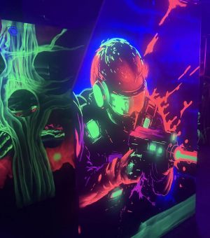 Graffiti Soldado Futurista Fluorescente Lasertag 300x100000