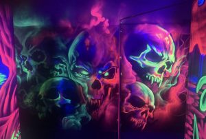 Mural Calaveras Fluorescentes Pintura Ultravioleta 300x100000