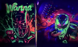 Mural Terminator Y Venom Fluorescente Lasertag 300x100000