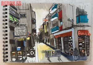 Urban Sketch Panchito Sitges Cuaderno Urbano Dibujo Viaje 300x100000