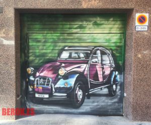 Mural Graffiti Parking Citroen 2 Cv Dos Caballos 300x100000