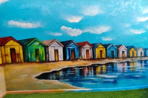 Graffiti Casas Colorines Colores Mural Playa Garraf 300x100000