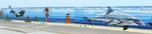 Graffiti delfines y caballito de mar Cubelles