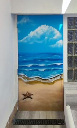 Mural Puerta Playa Mar Estrella 300x100000