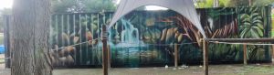 Decoracion mural selva jungla container Calafell
