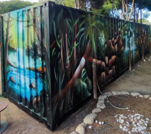 Graffiti Selva Container Maritimo Calafell Aventura 300x100000