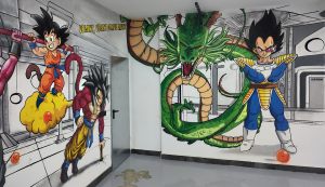 Graffiti Gimnasio Dragon Ball Goku Vegeta 300x100000
