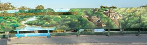 Graffiti paisaje del rio Foix y anades reales Cubelles