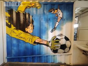 Mural Ed Warner Graffiti Campeones Oliver Atom 300x100000