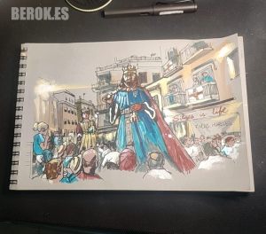 Urban Sketch Festa Major Gegants Sitges 300x100000