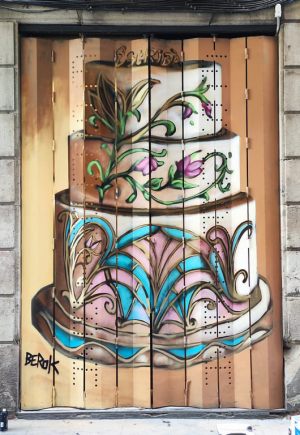 Graffiti Escriba Pastel Persiana Puerta Barcelona Raval 300x100000