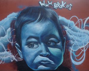 Baby-portrait-blue-graffiti