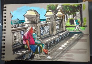 Sketching Sitges Barcelona Paseo Garraf 300x100000